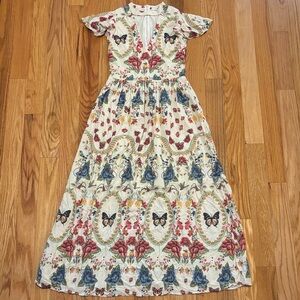 Antix Medium Floral Butterfly Print Maxi Dress